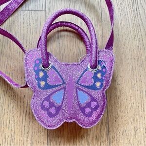 Girls Purple Pink Butterfly Clutch with Sparkle For Cute Adventures 7”x6”